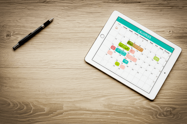 同期されたカレンダーの画面